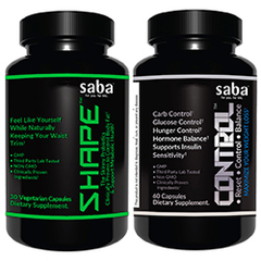 Saba CONTROL and Saba SHAPE Combo - One 60-count Bottle of Control + One 30-count Bottle of Shape 